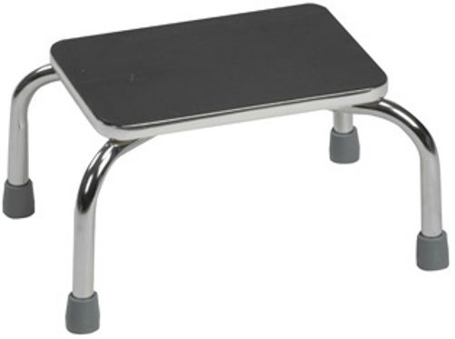 Mabis 539-1901-0000 Foot Stool, Set-Up, without Handle, Chrome-plated steel frame, Non-slip textured matting on stool surface, Reinforced slip-resistant rubber tips for added stability, Top base 14W x 10D, Leg base 18-3/4W x 13-1/2D, Height 9-1/2H, Pre-assembled, Weight capacity 250 lbs, Contains rubber latex, Full color retail box (539-1901-0000 53919010000 5391901-0000 539-19010000 539 1901 0000)