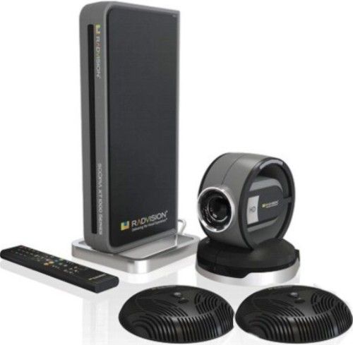 Radvision 54111-00002 SCOPIA XT1009 High Definition (HD) Video Conferencing Room System, Package Contains: XT1000 Codec, 1080p 10X Zoom PTZ Camera, Two 3 Way Microphone Pod, Remote Control, Cable and Power Kit, Video up to 1080p30, Data up to 1080p/WUXGA 30fps, Fullband audio, H.239 send and receive (5411100002 54111 00002 XT-1009 XT 1009)