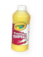 Crayola 54-1216-034 Premier Tempera Paint 16 oz Yellow; This paint features creamy consistency, smooth flow, ultimate opacity with intense hues, superior mixing, and is crack/flake resistant; 16 oz; Shipping Weight 1.31 lb; Shipping Dimension 2.75 x 2.75 x 6.94 in; UPC 071662598341 (CRAYOLA541216034 CRAYOLA-541216034 PREMIER-54-1216-034 CRAYOLA-541216034 541216034 ARTWORK PAINTING) 