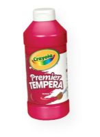Crayola 54-1216-038 Premier Tempera Paint 16 oz Red; This paint features creamy consistency, smooth flow, ultimate opacity with intense hues, superior mixing, and is crack/flake resistant; 16 oz; Shipping Weight 1.31 lb; Shipping Dimensions 2.75 x 2.75 x 6.94 in; UPC 071662598389 (CRAYOLA541216038 CRAYOLA-541216038 PREMIER-54-1216-038 CRAYOLA-541216038 541216038 ARTWORK PAINTING) 