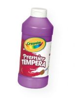 Crayola 54-1216-040 Premier Tempera Paint 16 oz Purple; This paint features creamy consistency, smooth flow, ultimate opacity with intense hues, superior mixing, and is crack/flake resistant; 16 oz; Shipping Weight 1.31 lb; Shipping Dimension 2.75 x 2.75 x 6.94 ins ; UPC 071662598402 (CRAYOLA541216040 CRAYOLA-541216040 PREMIER-54-1216-040 CRAYOLA-541216040 541216040 ARTWORK PAINTING) 