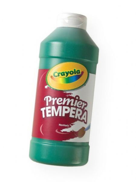 Crayola 54-1216-044 Premier Tempera Paint 16 oz Green; This paint features creamy consistency, smooth flow, ultimate opacity with intense hues, superior mixing, and is crack/flake resistant; 16 oz; Shipping Weight 1.38 lb; Shipping Dimensions 2.75 x 2.75 x 6.94 in; UPC 071662598440 (CRAYOLA541216044 CRAYOLA-541216044 PREMIER-54-1216-044 CRAYOLA-541216044 541216044 ARTWORK PAINTING)
