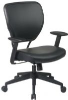 Office Star 5500V Space Vinyl Back Deluxe Task Chair, Thick Padded Vinyl Contour Seat and Back with Built-in Lumbar Support, One Touch Pneumatic Seat Height Adjustment, 2-to-1 Synchro Tilt Control with Adjustable Tilt Tension, Height Adjustable Angled Arms with Soft PU Pads, Heavy Duty Angled Nylon Base with Oversized Dual Wheel Carpet Casters (5500-V 5500 OfficeStar) 