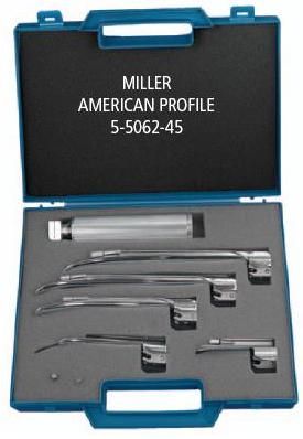 SunMed 5-5062-45 Miller American Profile Set, Blades made of 303/304 surgical stainless steel, High impact plastic case for ease of transport (5506245 5 5062 45)
