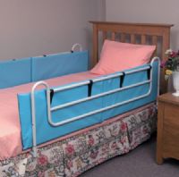 Mabis 551-1964-0100 Vinyl Bed Rail Cushions, 1 Pair, Helps prevent bed rail related injuries, Resilient polyfoam for maximum cushioning protection, Pads secure with hook and loop straps, Durable vinyl cover is non-allergenic and flame-retardant, Foam meets CAL #117 requirements, Size 60" x 15" x 1/2" (551-1964-0100 55119640100 5511964-0100 551-19640100 551 1964 0100) 