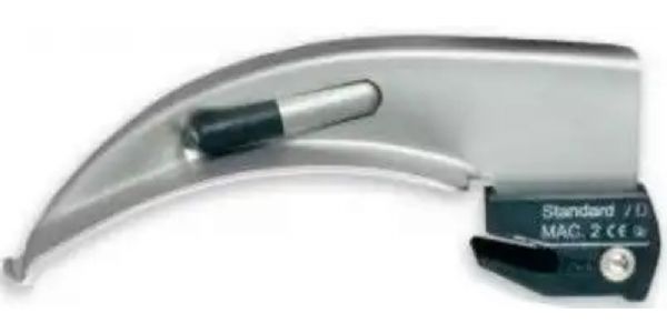 SunMed 5-5132-02 Conventional Standard /D Macintosh, Child, Single Use, Size 2, Blades compatible with all Conventional laryngoscope systems, Surgical stainless steel, Cool, low power consumption LED, Rugged & durable illumination, Safety heel inhibits blade from contaminating handle, Dimensions 100 x 21mm (5513202 55132-02 5-513202)