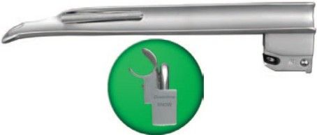 SunMed 5-5249-03 GreenLine F/O Medium Adult Snow Blade Size 3, Blades compatible with all Fiber Optic laryngoscope green systems, Surgical stainless steel, Angled 28 toward the handle, Promotes lifting rather than prying on teeth, Dimensions 162 x 16mm (5524903 55249-03 5-524903)