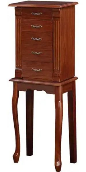 Linon 55249CHY01U Maria Jewelry Armoire; A classic, timeless accent, is perfect for placing in a bedroom or dressing area; Traditional in style, the armoire has a rich Cherry finish and is lined in Rose colored felt to protect your pieces; Each side opens to reveal storage for necklaces, while the top flips open showcasing a mirror and additional jewelry storage; UPC 753793938974 (55249-CHY01U 55249CHY-01U 55249-CHY-01U)