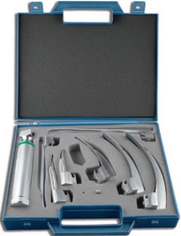 SunMed 5-5272-47 Macintosh/Miller G-Profile Fiber Optic Laryngoscope Set, Includes medium handle, extra lamp & MacIntosh G Profile blades size: 2, 3, 4; Miller G Profile blades size: 0, 1, 2, 3 & case, Easily cleaned - no seams, cracks or crevices, Bright Xenon/Halogen lamp, Kits supplied with chrome plated handle, Autoclavable (5527247 55272-47 5-527247)