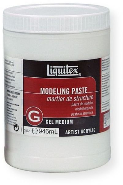 Liquitex 5532 Modeling Paste 32oz; Extra heavy body and very opaque; A marble paste made of marble dust and 100 percent polymer emulsion; Used to build heavy textures on rigid supports and create three dimensional forms; Dries to the hardness of stone; It can be sanded or carved when thoroughly dry; Adheres to any non oily, absorbent surface; UPC 094376924138 (5532 PASTE-5532 MODELING-5532 55-32 LIQUITEX5532 LIQUITEX-5532)