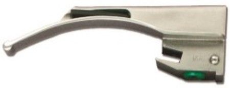 SunMed 5-5335-01 Infant GreenLine/D All-Metal Macintosh Laryngoscope Blade, 1 Size, 92mm Length, 22mm Height, Flexible fiber optic bundle protected in black plastic sheath, Designed with three ball bearings in the heel for secure handle attachment, Beaded tip reduces tissue trauma, Constructed of surgical grade 303/304 stainless steel (5533501 55335-01 5-533501)