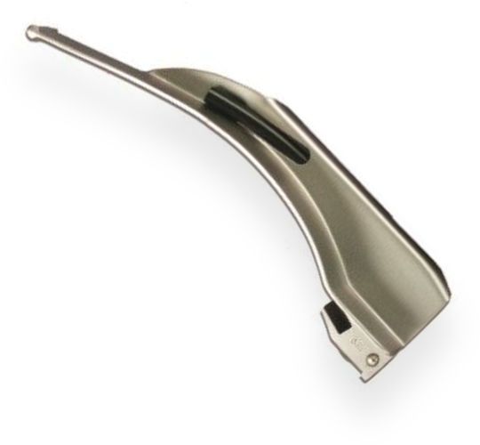 SunMed 5-5335-04 Large Adult GreenLine/D All-Metal Macintosh Laryngoscope Blade, 4 Size, 155mm Length, 25mm Height, Flexible fiber optic bundle protected in black plastic sheath, Designed with three ball bearings in the heel for secure handle attachment, Beaded tip reduces tissue trauma, Constructed of surgical grade 303/304 stainless steel (5533504 55335-04 5-533504)