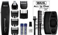 Wahl 5537-3008 GroomsMan All-In-One Battery Grooming Kit; Includes: Trimmer Unit, 3 Detachable Heads (Trimmer Blade, Detail Blade and Dual Shaver), Standard Guide Combs (Stubble, Medium, Full, 6-Position Guide), 2 AA Batteries, Beard Comb, Cleaning Brush, Blade Oil, Storage Stand and Instructions; UPC 043917000169 (55373008 5537 3008 553-73008 55373-008)  