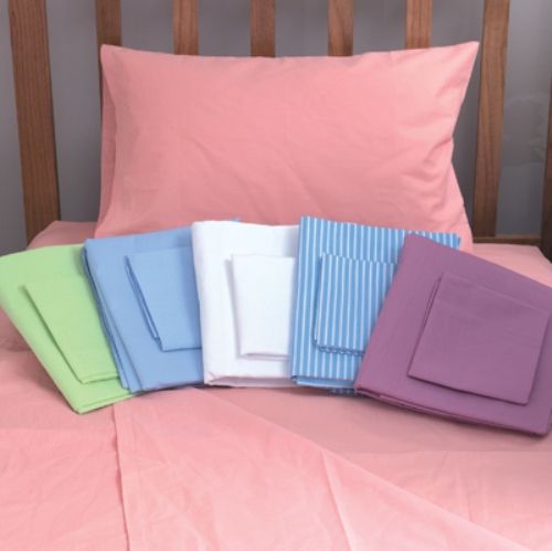 Mabis 554-7070-2856 Hospital Bed Sheet Set, Mint Green, Provides greater patient comfort and ease of care, 50% cotton/50% polyester, 132 thread count, Machine washable, Size 36