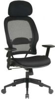 Office Star 55403 Space Collection Air Grid Deluxe Chair with Head Rest and Mesh Seat, One Touch Pneumatic Seat Height Adjustment, 2-to-1 Synchro Tilt Control with Adjustable Tilt Tension, Height Adjustable Angled Arms with Soft PU Pads, 21.75" W x 19.5" D x 4.25" T Seat Size, 20.5" W x 32.75" H Back Size, 56.25" H x 27.5" W x 28.5" D Max. Overall Size (55-403 55 403) 