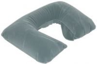 Mabis 555-7910-0000 Inflatable Neck Cushion, Ergonomic design supports head and neck while napping or relaxing, Inflates to desired comfort level, Deflates for compact storage, Fits easily into pocket, purse or briefcase, Includes storage case, Made of soft brushed gray velour-like vinyl, 14" x 12" (555-7910-0000 55579100000 5557910-0000 555-79100000 555 7910 0000) 