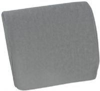Mabis 555-7959-0300 Contoured Back Cushion, Provides effective lumbar support, Helps relieve pressure and back fatigue, Convenient strap helps hold cushion in place, Removable, machine washable gray velour cover, Made of durable, polyurethane foam, Foam meets CAL #117 requirements, 14-1/2" x 13" (555-7959-0300 55579590300 5557959-0300 555-79590300 555 7959 0300) 