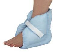 Mabis 555-8088-0100 Comfort Heel Pillow, 1 Pair, Helps prevent and heal decubitus ulcers, Resilient polyester fiberfill helps provide greater support and comfort, Adjustable hook and loop strap for a custom fit, Machine washable blue polyester/cotton self-cover, One size fits most (555-8088-0100 55580880100 5558088-0100 555-80880100 555 8088 0100) 