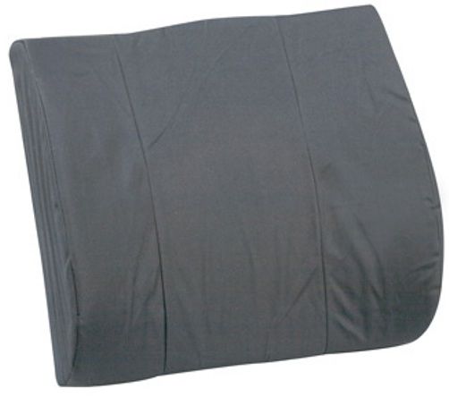 Mabis 555-7300-0200 Standard Lumbar Cushion w/ Strap, Black, Lumbar support helps ease lower back pain, Orthopedic design helps keep spine in proper alignment, Elastic strap helps hold cushion in place, Removable, machine washable polyester/cotton cover, Foam meets CAL # 117 requirements, Made of highly-resilient contoured foam, Size 14
