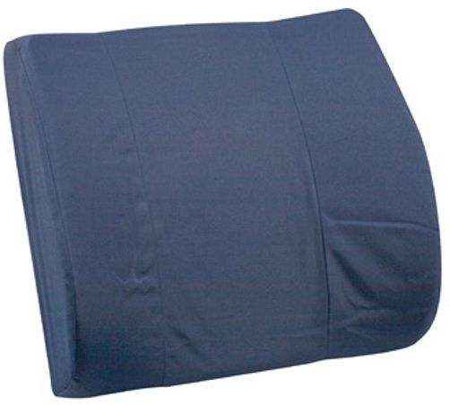 Mabis 555-7301-2400 Bucket Seat Lumbar Cushion without Strap, Navy, Lumbar support helps ease lower back pain, Orthopedic design helps keep spine in proper alignment, Elastic strap helps hold cushion in place, Removable, machine washable polyester/cotton cover, Foam meets CAL # 117 requirements, Made of highly-resilient contoured foam, Size 14