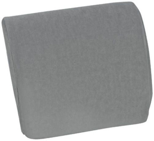 Mabis 555-7959-0300 Contoured Back Cushion, Provides effective lumbar support, Helps relieve pressure and back fatigue, Convenient strap helps hold cushion in place, Removable, machine washable gray velour cover, Made of durable, polyurethane foam, Foam meets CAL #117 requirements, 14-1/2