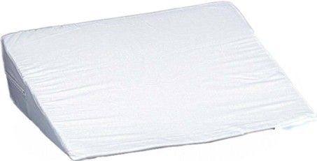Mabis 555-8026-1900 DMI Foam Bed Wedge, White, Ideal for head, foot or leg elevation, Comfortable, gradual slope helps ease respiratory problems while reducing neck and shoulder pain, Removable, zippered, machine washable polyester/cotton cover, Latex Free, Size 7