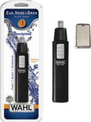 Wahl 5567-308 Ear, Nose and Brow Trimmer; Easier, cleaner alternative to remove unwanted hair from nose, ears and eyebrows; Rotating blades and hygienic steel is rinsed with running water; Wet and dry operation; Detail blade included; UPC 043917000206 (5567308 5567 308 556-7308)