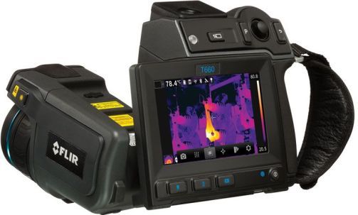 FLIR 55904-8523 Model T660-NIST-25 Thermal Imaging IR Camera with Wi-Fi, NIST Calibration, 25 Lens and FLIR Tools+, 640x480 IR Resolution, 30 Hz Frame Rate, 18x Continuous Digital Zoom, Field of view (FOV) 25x19, 1.0 f-number, 0.25 m (0.82 ft.) Minimum Focus Distance, Built-in 800x480 Viewfinder, UPC 845188013189 (559048523 55904 8523 T660NIST25 T660NIST-25 T660-NIST25 T660)