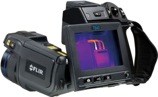 FLIR 55904-8524 Model T660-KIT-15 Thermal Imaging IR Camera with Wi-Fi, Standard 25 Lens, Optional 15 Lens w/Case and FLIR Tools+, 640x480 IR Resolution, 30 Hz Frame Rate, 18x Continuous Digital Zoom, Field of view (FOV) 25x19, 1.0 f-number, 0.25 m (0.82 ft.) Minimum Focus Distance, Built-in 800x480 Viewfinder, UPC 845188013196 (559048524 55904 8524 T660KIT15 T660KIT-15 T660-KIT15 T660)