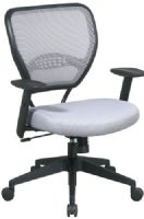 Office Star 55-M22N17 Space Shadow Air Grid Back and Shadow Mesh Seat Managers Chair, Breathable Shadow Air Grid Back with Built-in Lumbar Support and Shadow Mesh Seat, One Touch Pneumatic Seat Height Adjustment, Deluxe 2-to-1 Synchro Tilt Control, Adjustable Tilt Tension Control, Adjustable PU Padded Arms (55M22N17 55 M22N17 OfficeStar) 