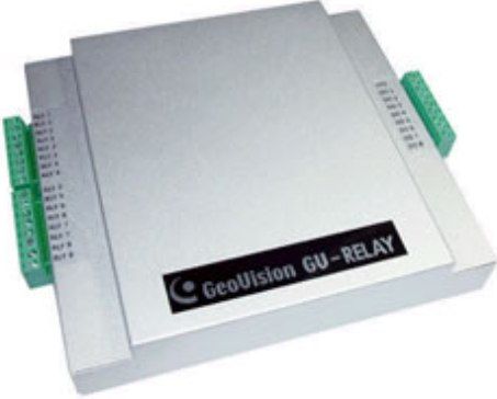 GeoVision 55-RELAY-100 Model GV-Relay V1 Output Module, RL1~RL8 Relay Output, Relay Control Source +5V, DO1~DO8 connect Output of GV-IO, Relay ON Time 8ms, Relay Off Time 5ms, Relay Capacitance P6A/250V AC, 10A/125V AC, 5A/28V DC (55RELAY100 55RELAY-100 55-RELAY100 GVRELAY GV-RELAY)
