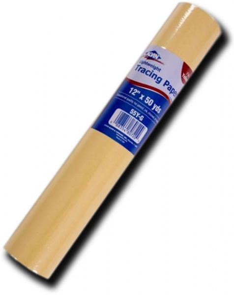 Alvin 55Y-R Lightweight Yellow Tracing Paper Roll, 48