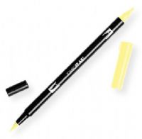 Tombow 56510 Dual Brush Baby Yellow ABT Pen; Two tips, a versatile, flexible nylon brush tip and a fine tip for smooth lines, with a single ink reservoir insuring exact color match; Acid free and odorless; Tips self clean after blending; Preferred by professionals; Water based ink is blendable; UPC 085014565103 (56510 ABT-56510 PEN-56510 ABT56510 TOMBOW56510 TOMBOW-56510) 