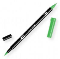Tombow 56521 Dual Brush Light Green ABT Pen; Two tips, a versatile, flexible nylon brush tip and a fine tip for smooth lines, with a single ink reservoir insuring exact color match; Acid free and odorless; Tips self clean after blending; Preferred by professionals; Water based ink is blendable; UPC 085014565219 (56521 ABT-56521 PEN-56521 ABT56521 TOMBOW56521 TOMBOW-56521) 