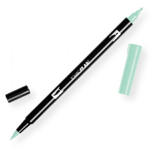 Tombow 56526 Dual Brush Mint ABT Pen; Two tips, a versatile, flexible nylon brush tip and a fine tip for smooth lines, with a single ink reservoir insuring exact color match; Acid free and odorless; Tips self clean after blending; Preferred by professionals; Water based ink is blendable; UPC 085014565264 (56526 ABT-56526 PEN-56526 ABT56526 TOMBOW56526 TOMBOW-56526)