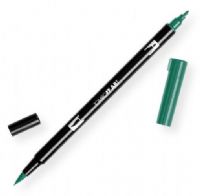 Tombow 56528 Dual Brush Hunter Green ABT Pen; Two tips, a versatile, flexible nylon brush tip and a fine tip for smooth lines, with a single ink reservoir insuring exact color match; Acid free and odorless; Tips self clean after blending; Preferred by professionals; Water based ink is blendable; UPC 085014565288 (56528 ABT-56528 PEN-56528 ABT56528 TOMBOW56528 TOMBOW-56528) 