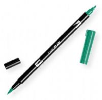 Tombow 56532 Dual Brush Dark Green ABT Pen; Two tips, a versatile, flexible nylon brush tip and a fine tip for smooth lines, with a single ink reservoir insuring exact color match; Acid free and odorless; Tips self clean after blending; Preferred by professionals; Water based ink is blendable; UPC 085014565325 (56532 ABT-56532 PEN-56532 ABT56532 TOMBOW56532 TOMBOW-56532) 