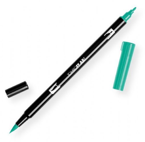 Tombow 56534 Dual Brush Green ABT Pen; Two tips, a versatile, flexible nylon brush tip and a fine tip for smooth lines, with a single ink reservoir insuring exact color match; Acid free and odorless; Tips self clean after blending; Preferred by professionals; Water based ink is blendable; UPC 085014565349 (56534 ABT-56534 PEN-56534 ABT56534 TOMBOW56534 TOMBOW-56534)
