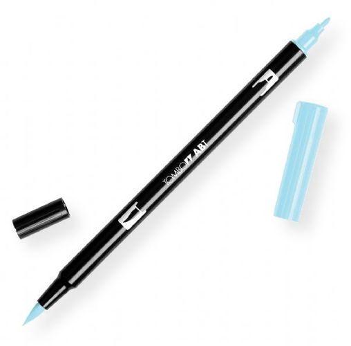 Tombow 56550 Dual Brush Sky Blue ABT Pen; Two tips, a versatile, flexible nylon brush tip and a fine tip for smooth lines, with a single ink reservoir insuring exact color match; Acid free and odorless; Tips self clean after blending; Preferred by professionals; Water based ink is blendable; UPC 085014565509 (56550 ABT-56550 PEN-56550 ABT56550 TOMBOW56550 TOMBOW-56550)
