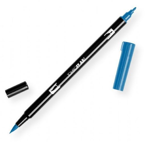 Tombow 56562 Dual Brush Cobalt Blue ABT Pen; Two tips, a versatile, flexible nylon brush tip and a fine tip for smooth lines, with a single ink reservoir insuring exact color match; Acid free and odorless; Tips self clean after blending; Preferred by professionals; Water based ink is blendable; UPC 085014565622 (56562 ABT-56562 PEN-56562 ABT56562 TOMBOW56562 TOMBOW-56562)