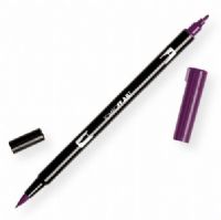 Tombow 56577 Dual Brush Dark Plum ABT Pen; Two tips, a versatile, flexible nylon brush tip and a fine tip for smooth lines, with a single ink reservoir insuring exact color match; Acid free and odorless; Tips self clean after blending; Preferred by professionals; Water based ink is blendable; UPC 085014565776 (56577 ABT-56577 PEN-56577 ABT56577 TOMBOW56577 TOMBOW-56577) 