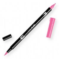 Tombow 56583 Dual Brush Hot Pink ABT Pen; Two tips, a versatile, flexible nylon brush tip and a fine tip for smooth lines, with a single ink reservoir insuring exact color match; Acid free and odorless; Tips self clean after blending; Preferred by professionals; Water based ink is blendable; UPC 085014565837 (56583 ABT-56583 PEN-56583 ABT56583 TOMBOW56583 TOMBOW-56583) 