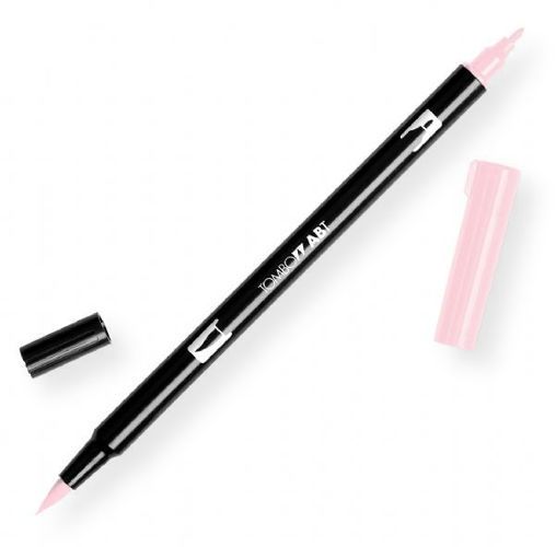 Tombow 56589 Dual Brush Baby Pink ABT Pen; Two tips, a versatile, flexible nylon brush tip and a fine tip for smooth lines, with a single ink reservoir insuring exact color match; Acid free and odorless; Tips self clean after blending; Preferred by professionals; Water based ink is blendable; UPC 085014565899 (56589 ABT-56589 PEN-56589 ABT56589 TOMBOW56589 TOMBOW-56589)