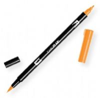 Tombow 56609 Dual Brush Orange ABT Pen; Two tips, a versatile, flexible nylon brush tip and a fine tip for smooth lines, with a single ink reservoir insuring exact color match; Acid free and odorless; Tips self clean after blending; Preferred by professionals; Water based ink is blendable; UPC 085014566094 (56609 ABT-56609 PEN-56609 ABT56609 TOMBOW56609 TOMBOW-56609) 