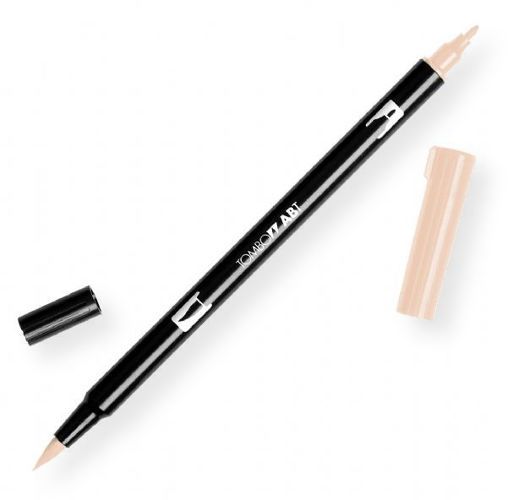 Tombow 56610 Dual Brush Tan ABT Pen; Two tips, a versatile, flexible nylon brush tip and a fine tip for smooth lines, with a single ink reservoir insuring exact color match; Acid free and odorless; Tips self clean after blending; Preferred by professionals; Water based ink is blendable; UPC 085014566100 (56610 ABT-56610 PEN-56610 ABT56610 TOMBOW56610 TOMBOW-56610)