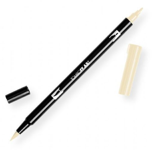 Tombow 56617 Dual Brush Light Sand ABT Pen; Two tips, a versatile, flexible nylon brush tip and a fine tip for smooth lines, with a single ink reservoir insuring exact color match; Acid free and odorless; Tips self clean after blending; Preferred by professionals; Water based ink is blendable; UPC 085014566179 (56617 ABT-56617 PEN-56617 ABT56617 TOMBOW56617 TOMBOW-56617)