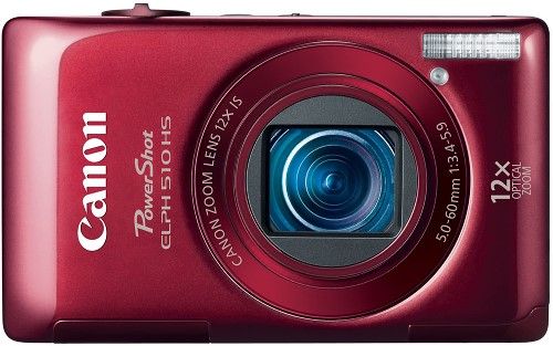 Canon 5688B001 PowerShot ELPH 510 HS Digital Camera, Red, 3.2-inch wide TFT Color Touch Panel LCD with wide viewing angle, 12.1 Megapixel CMOS sensor combined with DIGIC 4 Image Processor, 4x Digital Zoom, Focal Length 5.0 (W) - 60.0 (T) mm, Maximum Aperture f/3.4 (W) - f/5.9 (T), Shutter Speed 1-1/4000 sec., UPC 013803140446 (5688-B001 5688 B001 5688B-001 5688B 001)