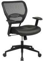 Office Star 5700 Space Collection Air Grid Back Deluxe Managerial Chair with Leather Seat, Thick Padded Leather Contour Seat and Air Grid Back with Built-in Lumbar Support, One Touch Pneumatic Seat Height Adjustment, 2-to-1 Synchro Tilt Control with Adjustable Tilt Tension, 20.5W x 19.5D x 3.5T Seat Size, 20.5W x 19H x 1.25T Back Size (57-00 57 00) 