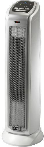 Lasko 5775 Ceramic Tower Heater Model; Electronic Thermostat; Auto-Off Timer; Built-In Safety Features; 1500 Watts of Comforting Warmth; 2 Quiet Settings, High Heat, Low Heat, PLUS Auto (Thermostat Controlled); Fully Assembled; E.T.L. listed; 7.5