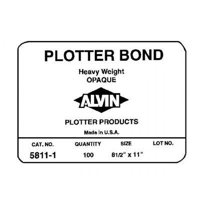 Alvin 5811-7 Heavyweight Opaque Plotter Bond 100-Sheet Pack 17 x 22 inches, Quantity 100, Color: White/Ivory; For checkplots; 92% bright, snow white finish provides excellent contrast; Great for pen/inkjet use; Use when Diazo production is not intended; Recommended pen type is felt-tip or ballpoint; Shipping Dimensions 22.00 x 17.00 x 0.25 inches; Shipping Weight 5.50 lbs; UPC 088354855651 (58117 5811/7 5-8117 ALVIN58117 ALVIN5811-7)